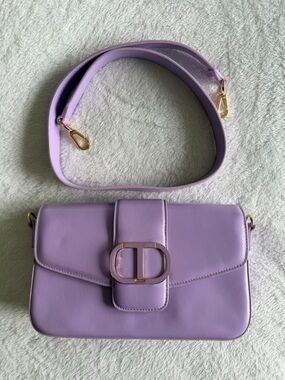 Twin-Set Lilac Shoulder Bag with Gold Hardware